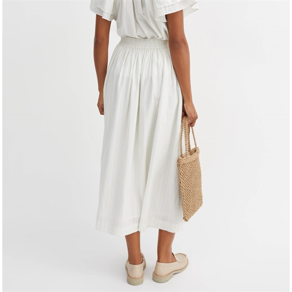 Skall Studio Dagny Nederdel, White/Yellow Dobby Stripe